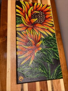 Signed Acrylic Folk Painting “My Mother’s Garden”